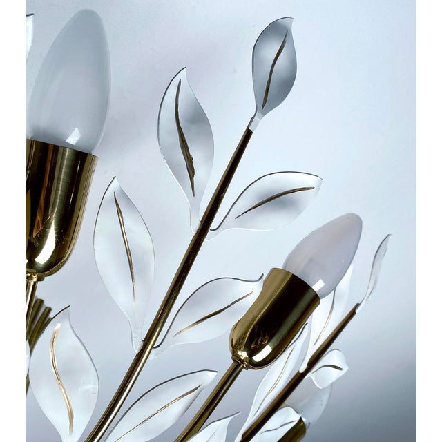 Metal Vintage Floral Pendant Light from Vereinigte Werstaetten, 1950s For Sale - Image 7 of 18