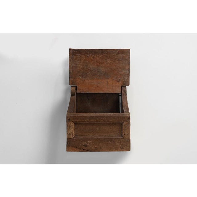 Rustic Antique French Oak Wall Salt Box, France, 1850 For Sale - Image 3 of 14