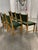 Henning Kjaernulf Set of 8 Danish Modern Oak Dining Chairs in Patterned Silk - Circa 1960s For Sale - Image 4 of 18
