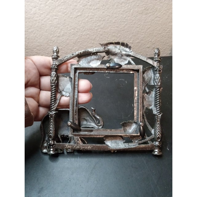 Gorgeous Signed Jay Strongwater Rhinestone & Enamel Photo Holder For Sale - Image 4 of 6