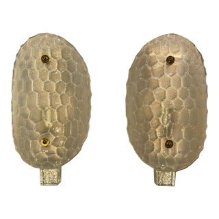 Pair of Murano Glass Turtle Shell Sconces For Sale