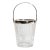Brilliant English Vintage Crystal Ice Bucket Silverplate Rim Handle Luxury Barware Home Decor For Sale