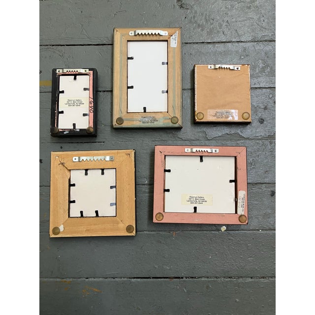 Wood Vintage Collection of 5 Miniature Picture Frames-Set of 5 For Sale - Image 7 of 7