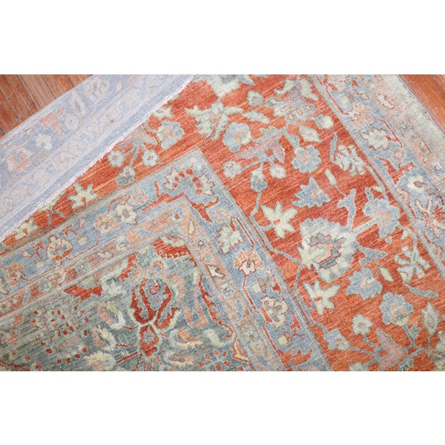 Antique Zabihi Collection Sarouk Oversize Green Rug - 12'5" x 20'8" For Sale - Image 10 of 11