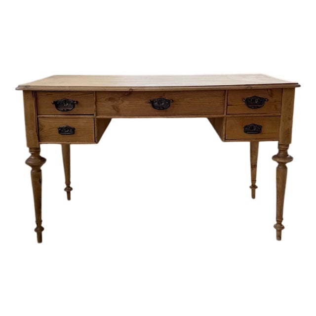 Desk in Light Walnut with Pine Top, 1900s For Sale