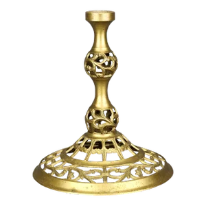 Vintage Brass Filigree Base Candlestick Holder