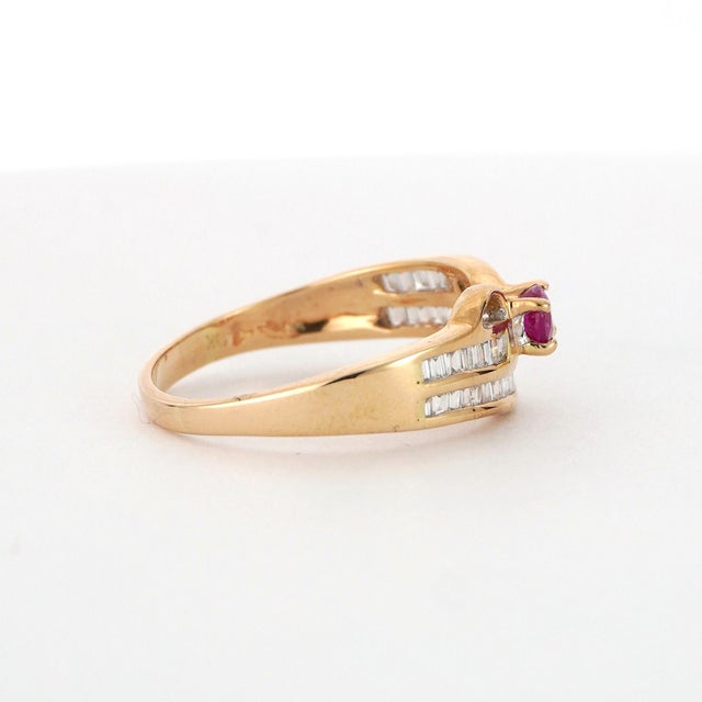 18k Yellow Gold Ring With 0.29ct Ruby & 0.31ct Diamond Accents For Sale - Image 18 of 18