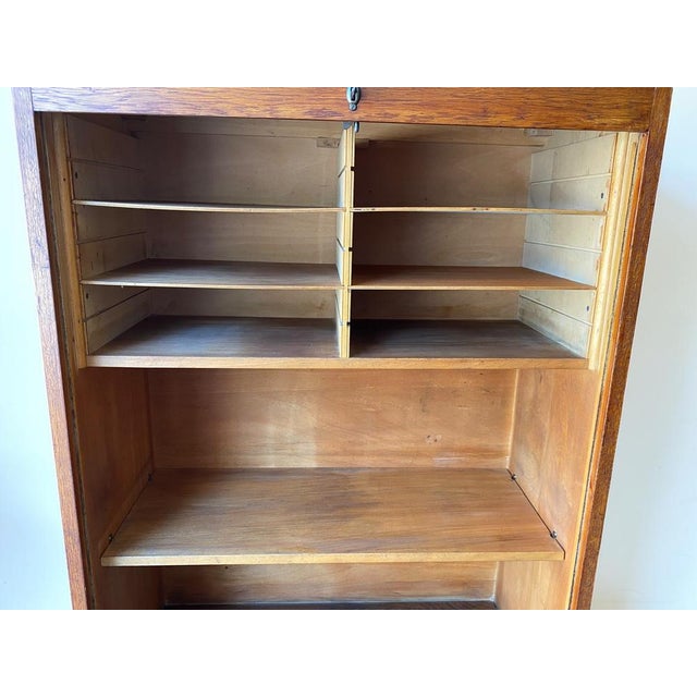 Vintage German Oak Roll-Top Wardrobe, 1930 For Sale - Image 11 of 16