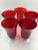 1950s Vintage Red Crystal Fluted Top Water Wine Goblets Glasses- Set of 5 For Sale - Image 5 of 6