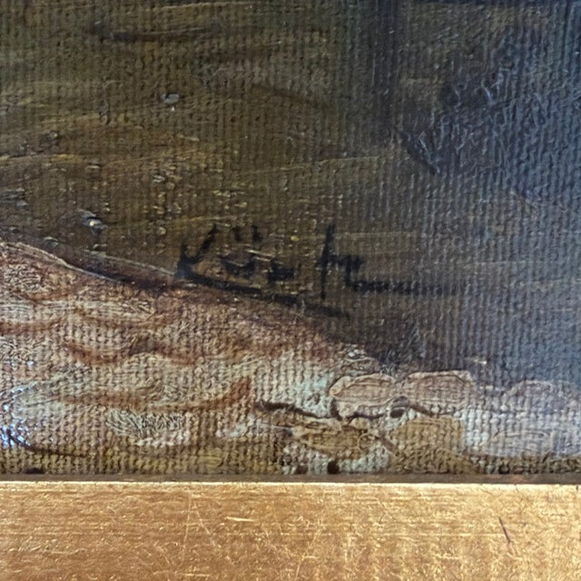 Early 20th Century Large Scale Mid-Century Dutch Street Scene Oil on Canvas Painting After Willem Koekkoek For Sale - Image 10 of 11