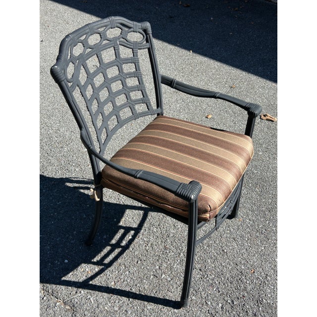 Metal Beautiful Cast Aluminum Patio Set Table and 6 Chairs** For Sale - Image 7 of 9