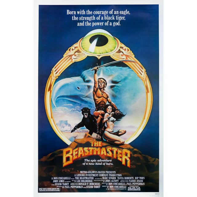 The Beastmaster Original Vintage Poster 1982 Original vintage One sheet 1982 cinema poster of the classic B feature film....