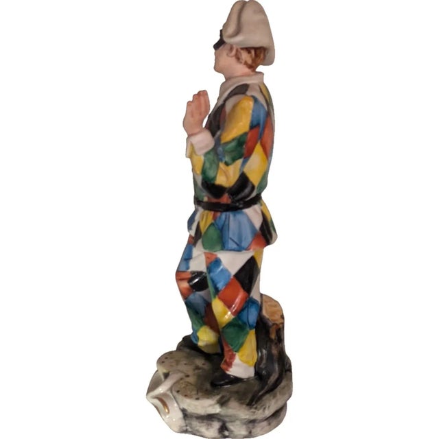 Late 20th Century "Masked Jester" in Capodimonte Porcelain Signed "La Medea by Rori" Napoli Italy 1960-1970s For Sale - Image 5 of 8