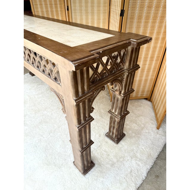 72" Vintage British Colonial Console Table For Sale - Image 12 of 15