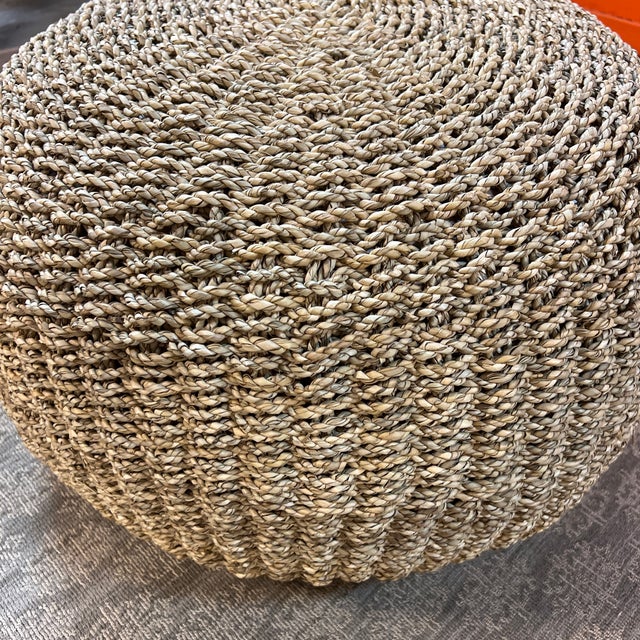 Woven Seagrass Pouf Chairish