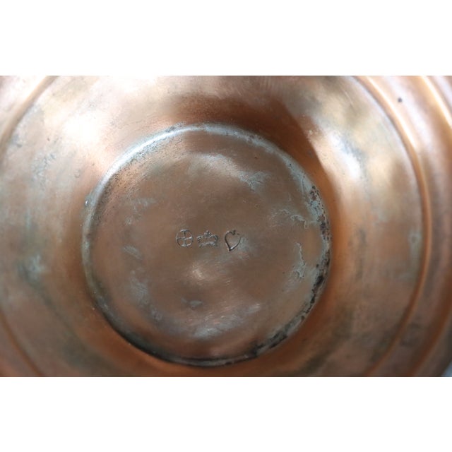 Metal Emerald Glass & Copper Fluted Vase For Sale - Image 7 of 8