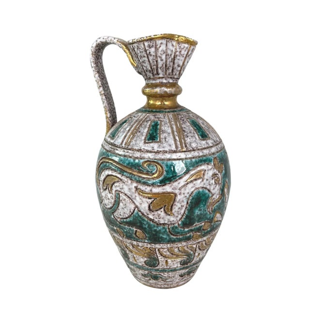 Mid-Century Modern Mid-Century Italian Sgraffito Pottery Vase For Sale - Image 3 of 6