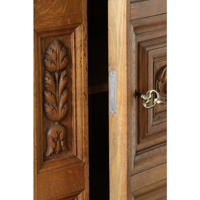 Vintage Art Nouveau Danish Oak Cabinet, 1930s For Sale - Image 3 of 17