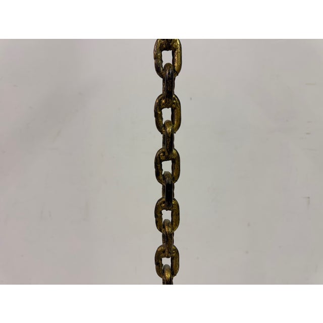 Gilt Metal Chain Link Floor Lamp in the style of Franz West, 1970s For Sale - Image 7 of 13