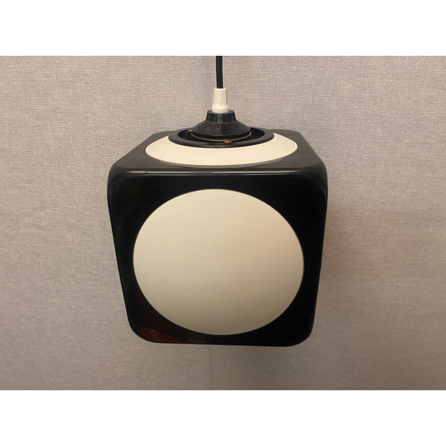 Plastic Space Age Dice Ceiling Lamp in Black by Lars Schioler for Hoyrup Lamper, 1970s For Sale - Image 7 of 18