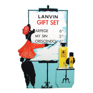 1950s Lanvin Gift Set Arpege/ My Sin/ Crescendo W/ Black Poodle 3-D Advert Sign