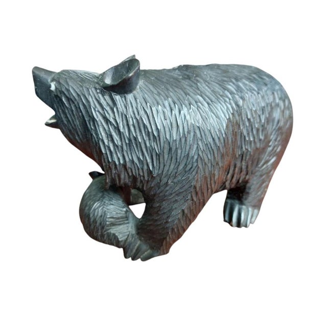 1940s French Black Forest Carved Bear Figures, 1940s, Set of 2 For Sale - Image 5 of 7