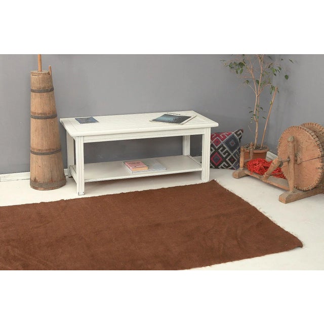 Mid 20th Century Brown Vintage Blanket Kilim Rug For Sale In Los Angeles - Image 6 of 7