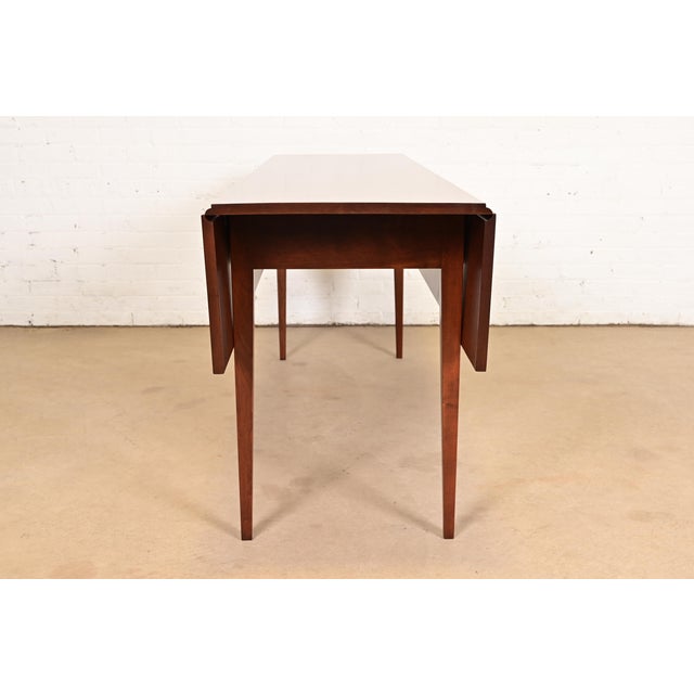 Eldred Wheeler Early American Shaker Solid Cherry Wood Drop Leaf Harvest Dining Table, Newly Refinished For Sale - Image 11 of 13