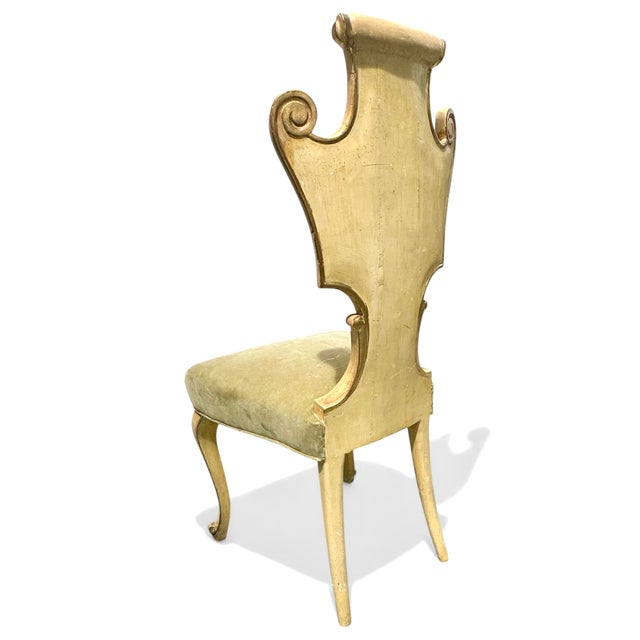 Venetian Rococo Style Painted and Gilded Side Chair For Sale - Image 13 of 15