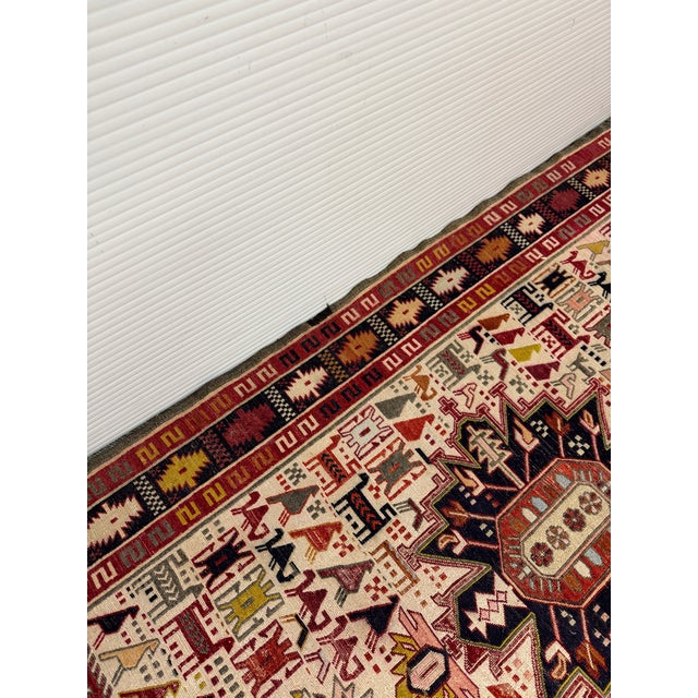 6ft 9in × 9ft 9in Flat Woven Afghan Area Rug For Sale In San Francisco - Image 6 of 12