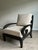 Pair of Late 20th Century Scroll Arm Lounge Chairs in Ebonized Wood For Sale - Image 4 of 7