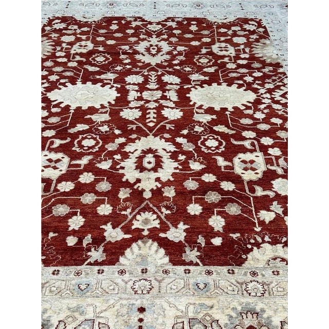 Textile 1990s Handwoven Traditional Agra Area Rug 9x12 For Sale - Image 7 of 12
