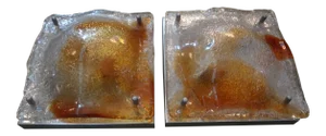Pair of Italian Murano Glass Sconces by Mazzega