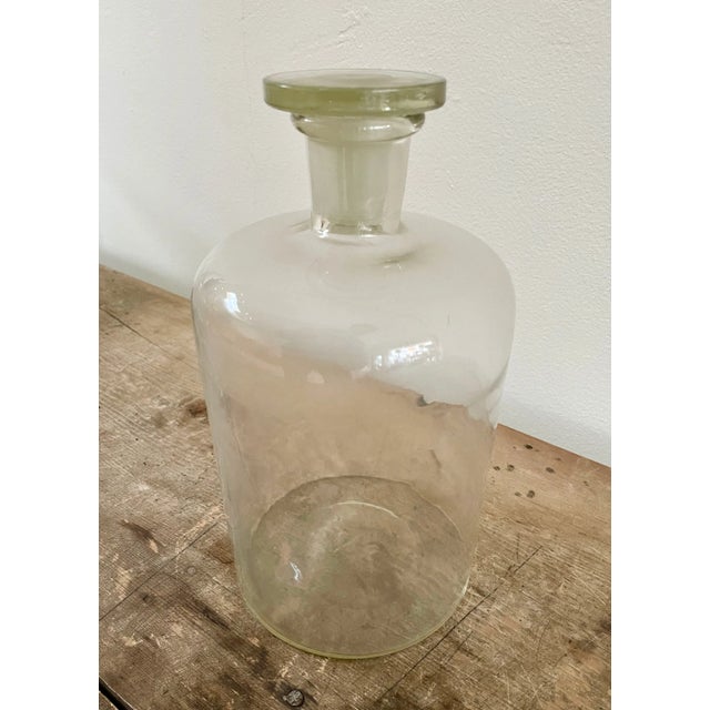 Mid 20th Century Bottle Neck Lab Glass Container With Lid For Sale - Image 9 of 9
