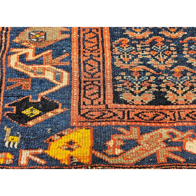 Antique Persian Bidjar Rug, Hand-Knotted Wool, Allover Paisley Pattern. Blue & Green, 4x6 For Sale - Image 14 of 16
