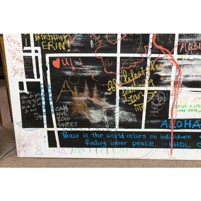 San Francisco CA Artist Collective Signed Mixed-Media Painting on Linen 2000s For Sale - Image 11 of 11