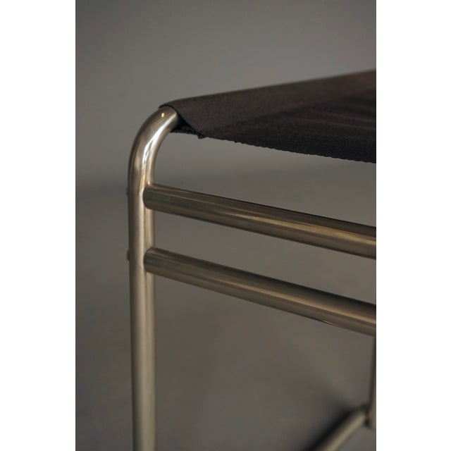 B40 Dining Chairs in Nickel-Plated Tubular Steel and Eisengarn Fabric by Marcel Breuer for Tecta, 1980s, Set of 4 For Sale - Image 13 of 18
