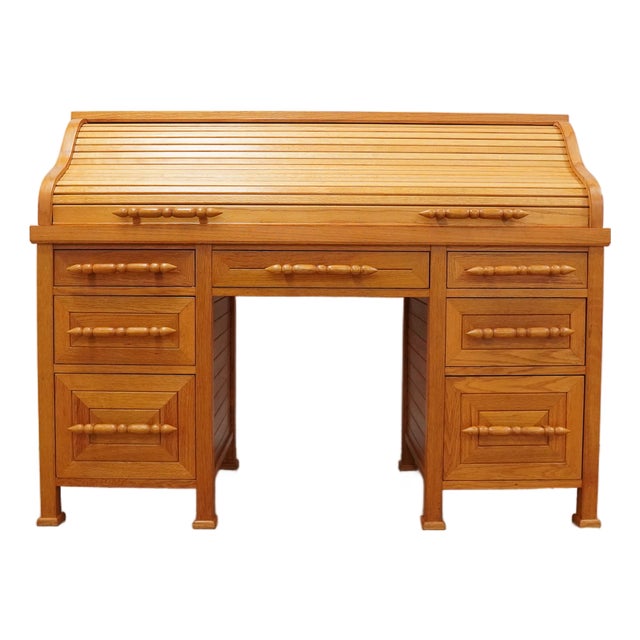Vintage Oak Rolltop Desk For Sale