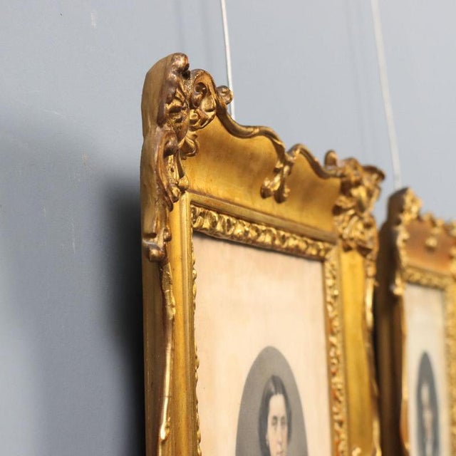 Cesare Ferreri, Portraits, Pastel Drawings on Paper, Framed, Set of 2 For Sale - Image 10 of 13