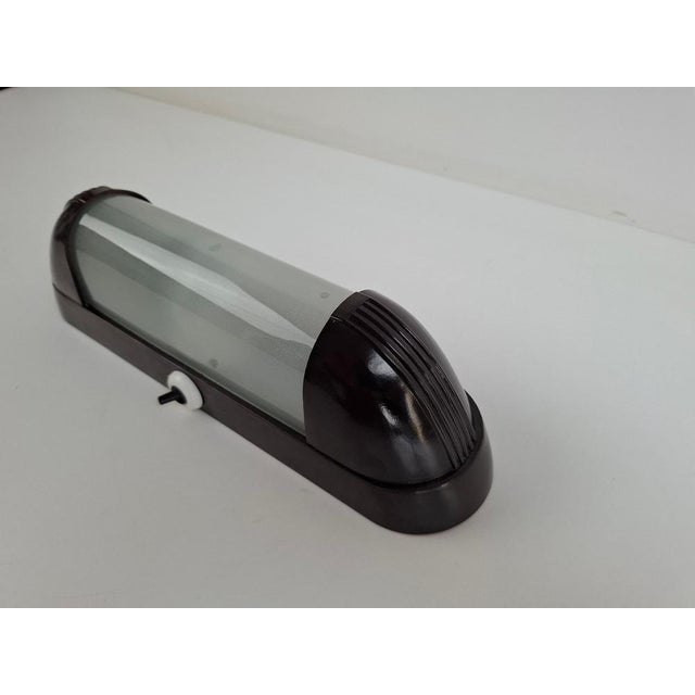 Art Deco Bakelite Wall Lamp with Frosted Glass, Czechoslovak, 1930s For Sale - Image 12 of 18