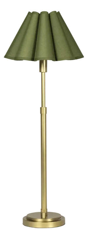 Regina Andrew Polly Buffet Lamp, Natural Brass with Olive Scalloped Shade