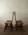 A vintage set of 4 brutalist dining chairs in solid oak, made by de puydt and produced in belgium during the 1960s–1970s....