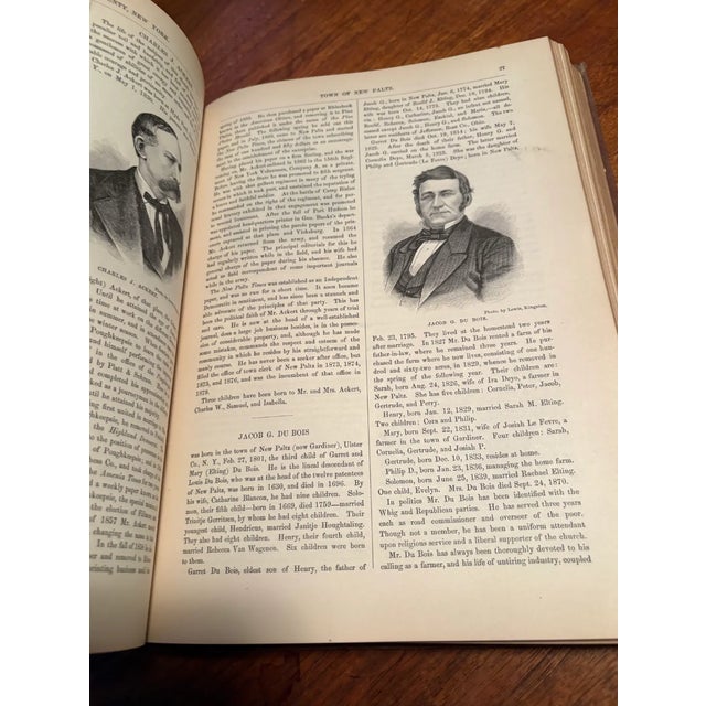 Antique Hardcover Book Titled “History of Ulster County, New York” With Leather Binding, Published 1880 For Sale In New York - Image 6 of 6
