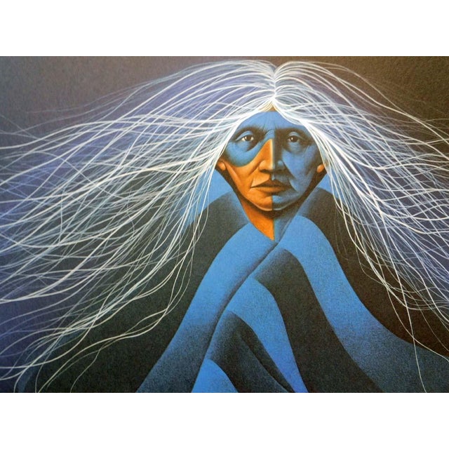 "Lakota Blue Aura" Limited Edition Serigraph on Paper by Frank Howell This piece is commemorative, published after Frank...