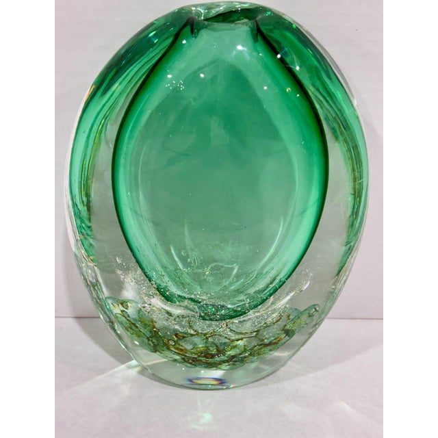Tulle Green Vase by Seguso For Sale - Image 4 of 7