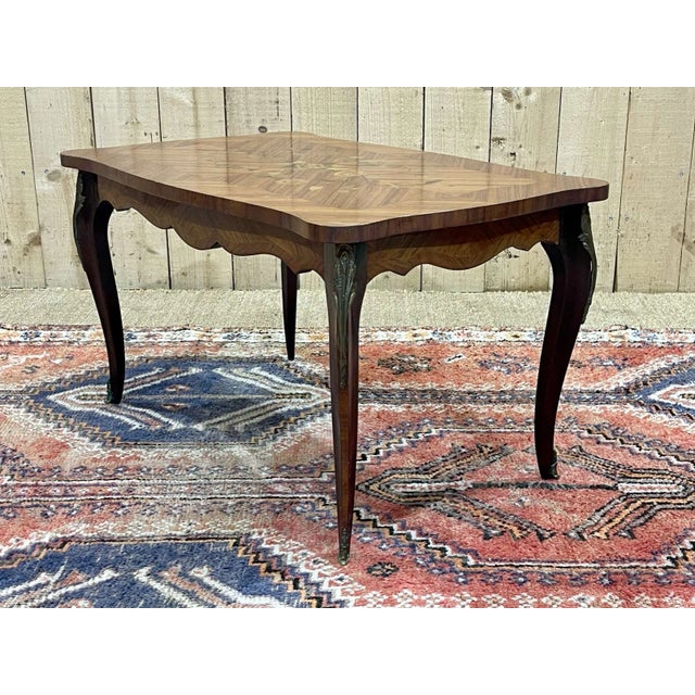 Louis XV Style Rosewood Coffee Table, 1970s For Sale - Image 3 of 13