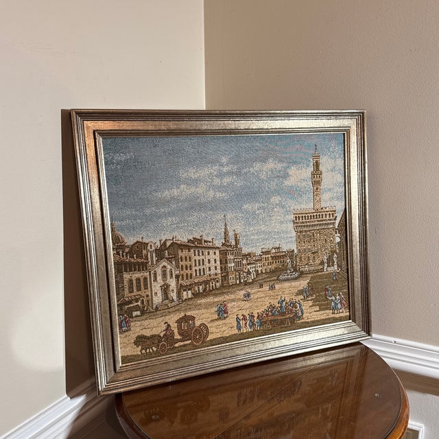 1970s Vintage Italian Framed Needlepoint Textile For Sale - Image 5 of 10