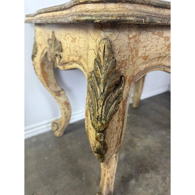 Camel Antique Continental Giltwood Coffee Table With Original Foxed Mirror For Sale - Image 8 of 15