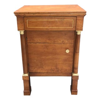 Antique Empire Walnut Bedside Table For Sale