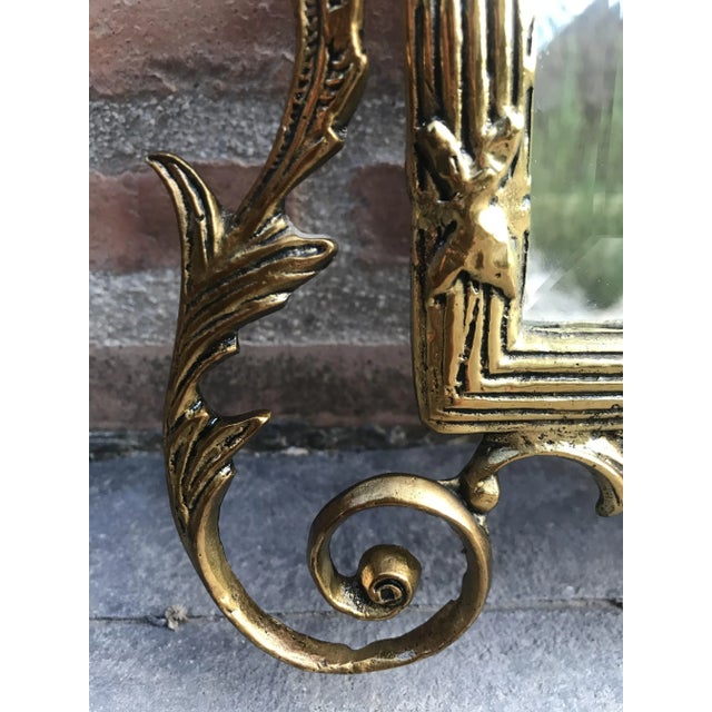 Metal 19th Century Baroque Style French Handmade Bronze Mirror with Reliefs For Sale - Image 7 of 10